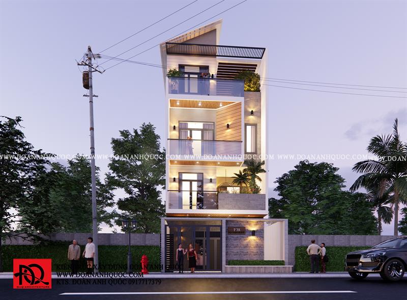 Thiết kế nhà Phan Thiết, Xây nhà trọn gói Phan Thiết, Thi công nhà trọn gói Phan Thiết, Thiết kế Thi công nội thất Phan Thiết Bình Thuận, Công ty Xây dựng Bình Thuận, Thiết kế nhà Bình Thuận, Xây nhà trọn gói Bình Thuận. Thiết kế nhà phố hiện đại 3 tầng 1 tum diện tích 7.5x15m tại Phan Thiết - MS 47